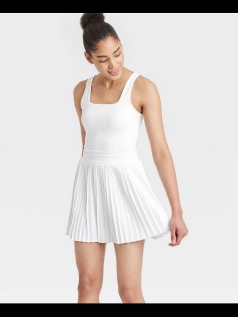 all in motion Women's White Pleated Skater Skirt